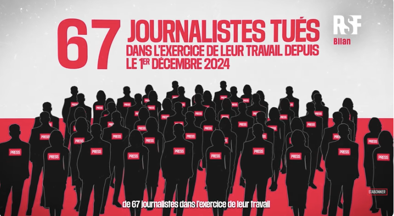 RSF: 2025 is opnieuw een dodelijk jaar voor journalisten met 67 dodelijke slachtoffers
