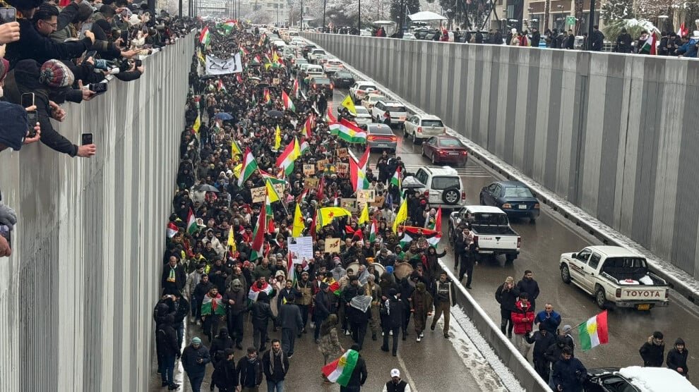 Mars voor Rojava in Sulaymaniyah