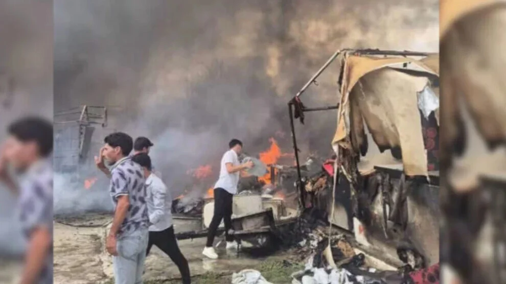Brand in kamp voor ontheemden uit Shengal: 10 tenten verwoest