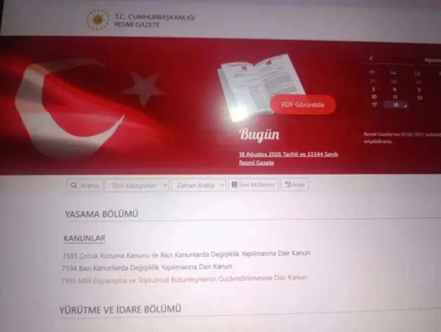 Kaderwet gepubliceerd in het Turkse Staatsblad
