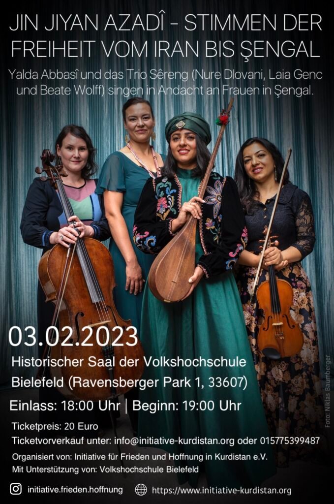 Concert: "Jin Jiyan Azadî - Stemmen van vrijheid van Iran tot Shengal"