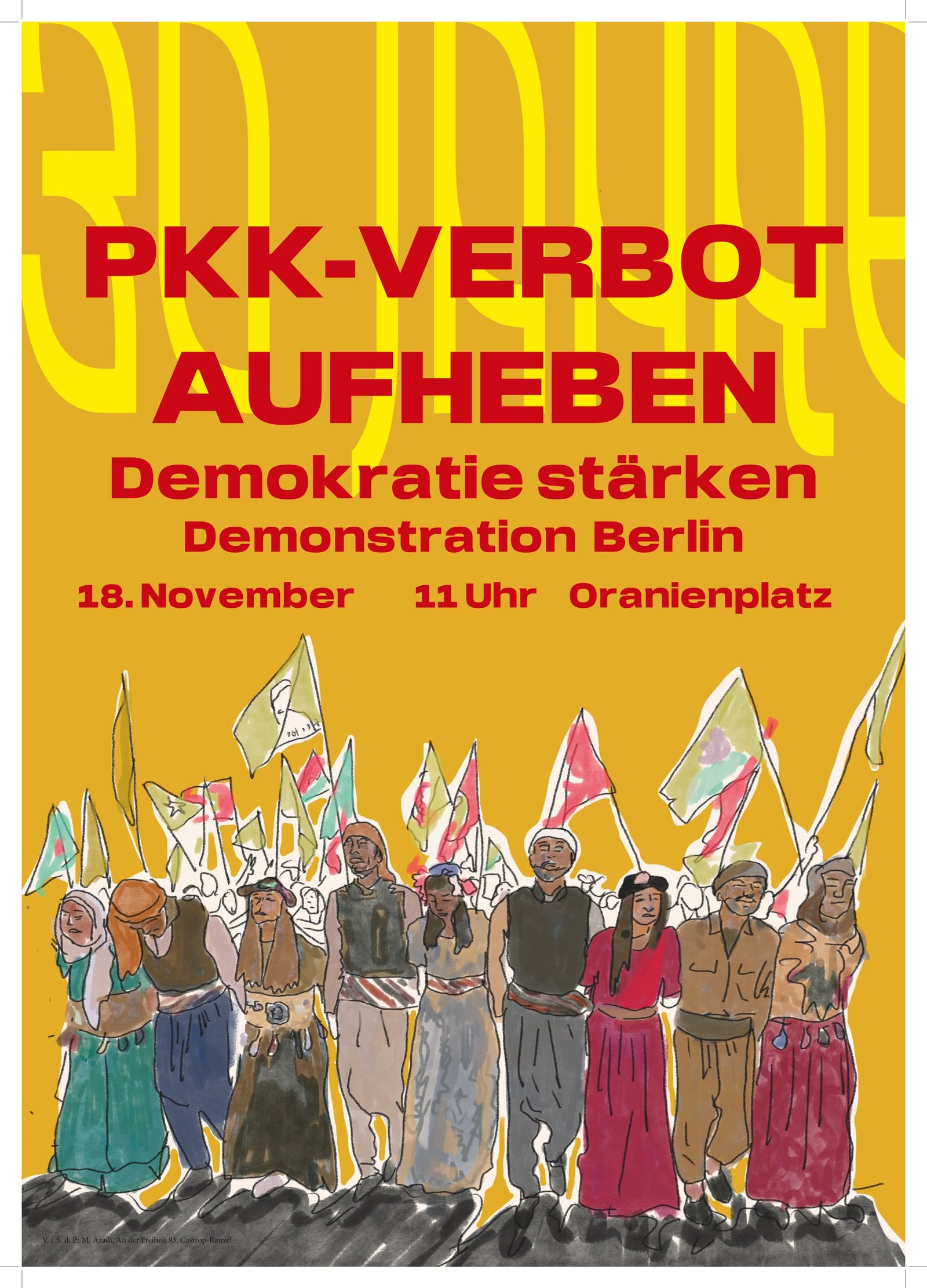 Oproep: "Ga op 18 november de straat op tegen het verbod op de PKK".