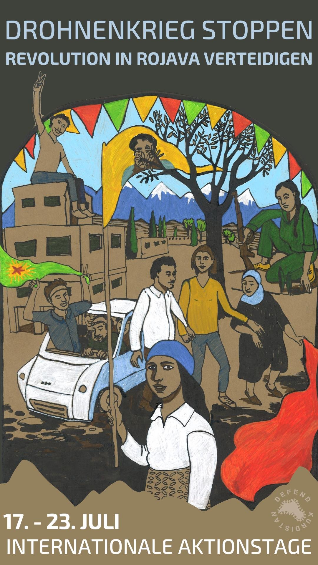 Internationale Actiedagen "Stop drone oorlogsvoering- Verdedig de revolutie in Rojava"
